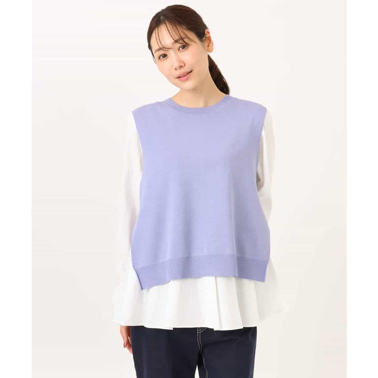 キャンディースリーブブラウス×ニットベスト ツインセット/洗える | MK MICHEL KLEIN | 詳細画像25 