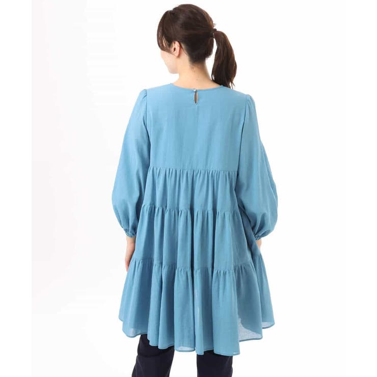 Vネックコットンシフォンチュニックブラウス/洗える | MK MICHEL KLEIN | 詳細画像12 