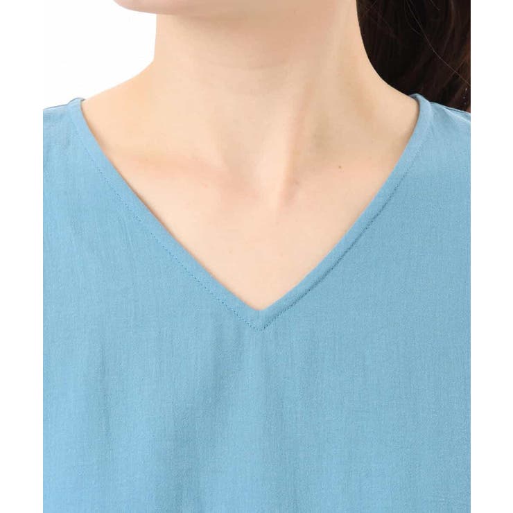 Vネックコットンシフォンチュニックブラウス/洗える | MK MICHEL KLEIN | 詳細画像13 