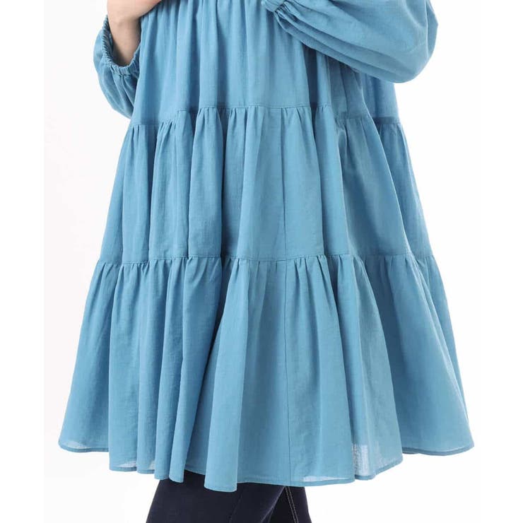 Vネックコットンシフォンチュニックブラウス/洗える | MK MICHEL KLEIN | 詳細画像15 