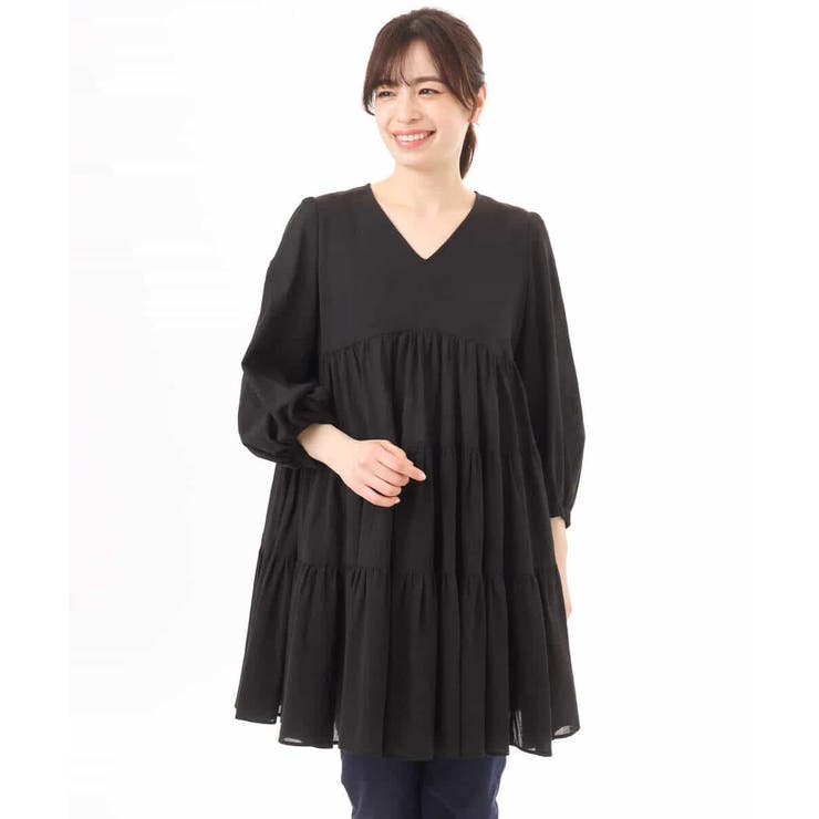 Vネックコットンシフォンチュニックブラウス/洗える | MK MICHEL KLEIN | 詳細画像17 