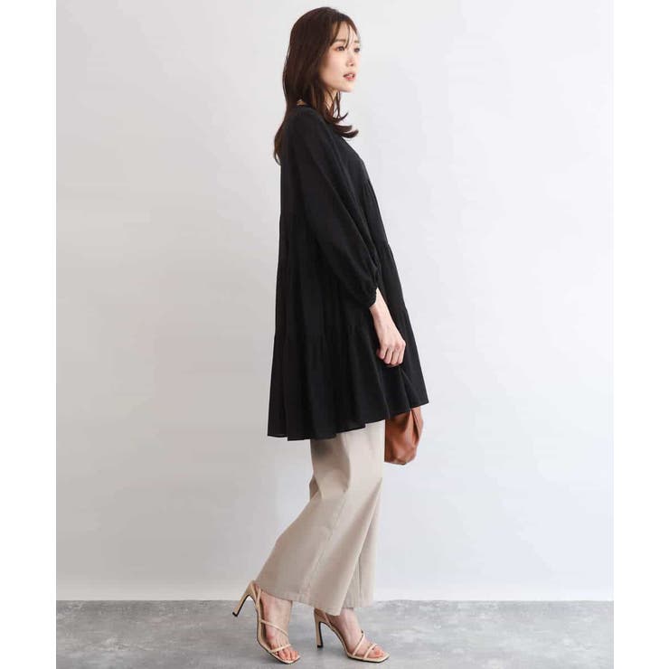 Vネックコットンシフォンチュニックブラウス/洗える | MK MICHEL KLEIN | 詳細画像5 