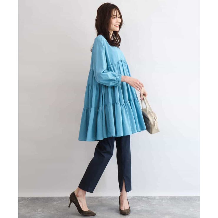 Vネックコットンシフォンチュニックブラウス/洗える | MK MICHEL KLEIN | 詳細画像8 