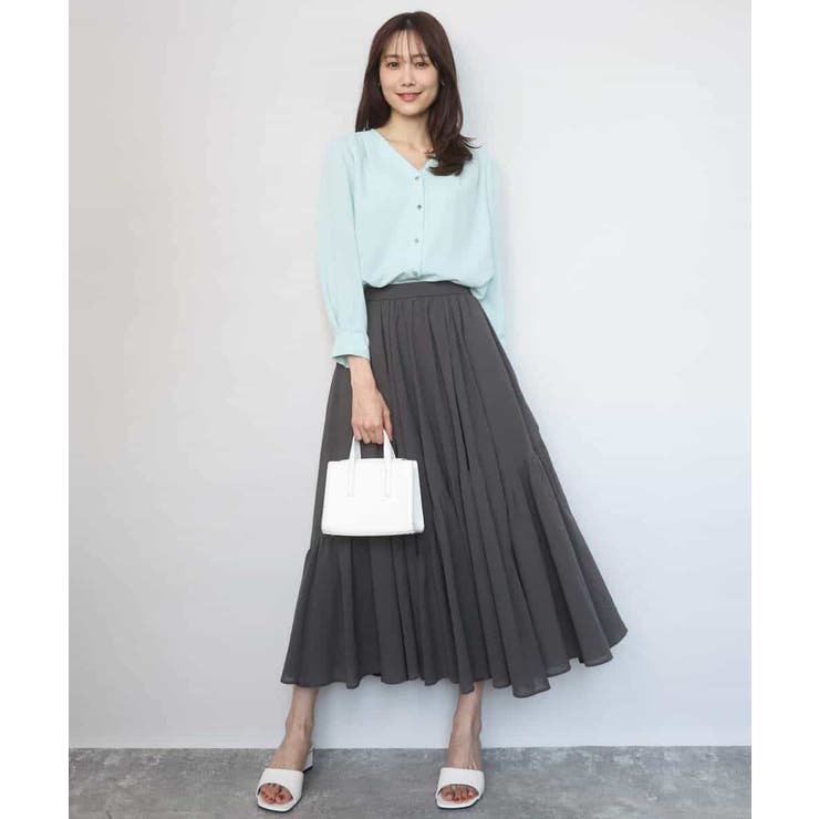 Vネックサテンブラウス/洗える | MK MICHEL KLEIN | 詳細画像11 