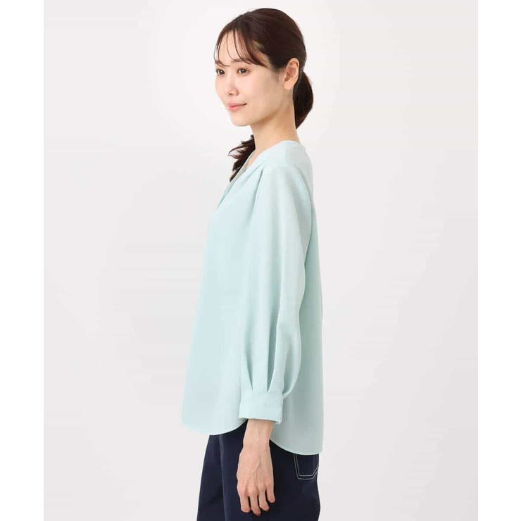 Vネックサテンブラウス/洗える | MK MICHEL KLEIN | 詳細画像15 