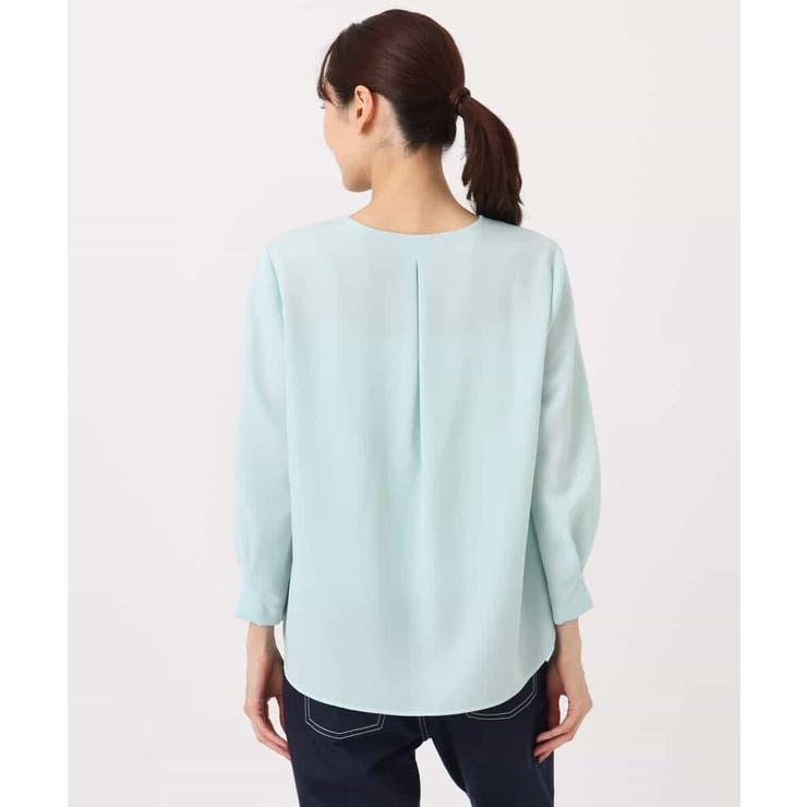 Vネックサテンブラウス/洗える | MK MICHEL KLEIN | 詳細画像16 