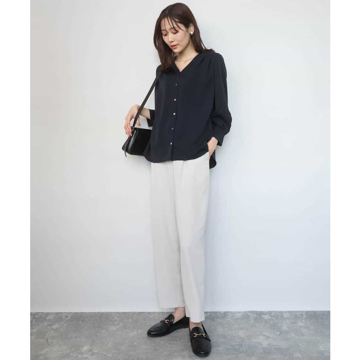 Vネックサテンブラウス/洗える | MK MICHEL KLEIN | 詳細画像5 