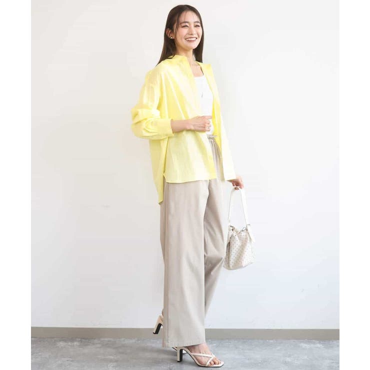 リネン混カラーシャツブラウス/接触冷感/洗える | MK MICHEL KLEIN | 詳細画像13 