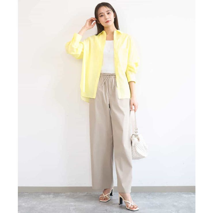 リネン混カラーシャツブラウス/接触冷感/洗える | MK MICHEL KLEIN | 詳細画像14 