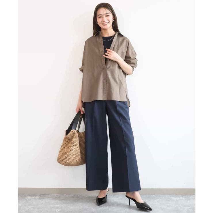 リネン混カラーシャツブラウス/接触冷感/洗える | MK MICHEL KLEIN | 詳細画像21 