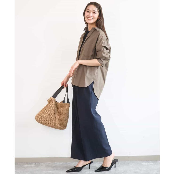 リネン混カラーシャツブラウス/接触冷感/洗える | MK MICHEL KLEIN | 詳細画像22 