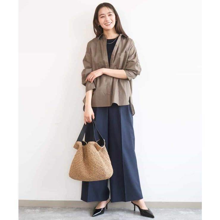 リネン混カラーシャツブラウス/接触冷感/洗える | MK MICHEL KLEIN | 詳細画像23 