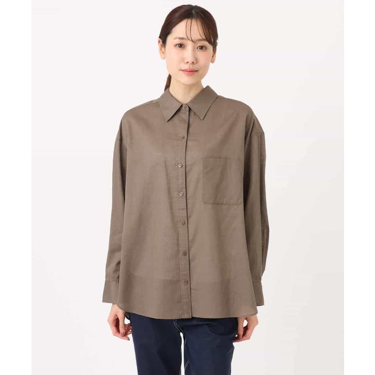 リネン混カラーシャツブラウス/接触冷感/洗える | MK MICHEL KLEIN | 詳細画像24 