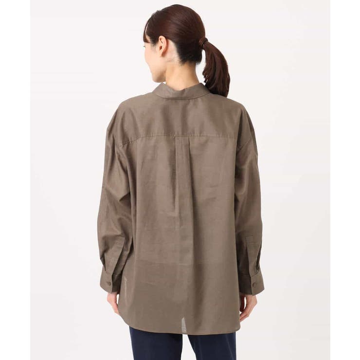 リネン混カラーシャツブラウス/接触冷感/洗える | MK MICHEL KLEIN | 詳細画像26 