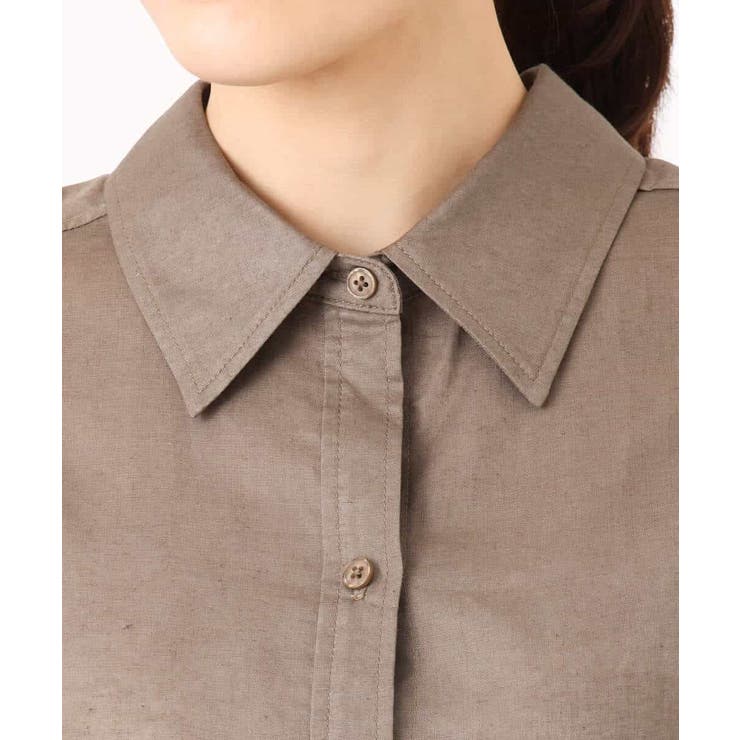 リネン混カラーシャツブラウス/接触冷感/洗える | MK MICHEL KLEIN | 詳細画像27 