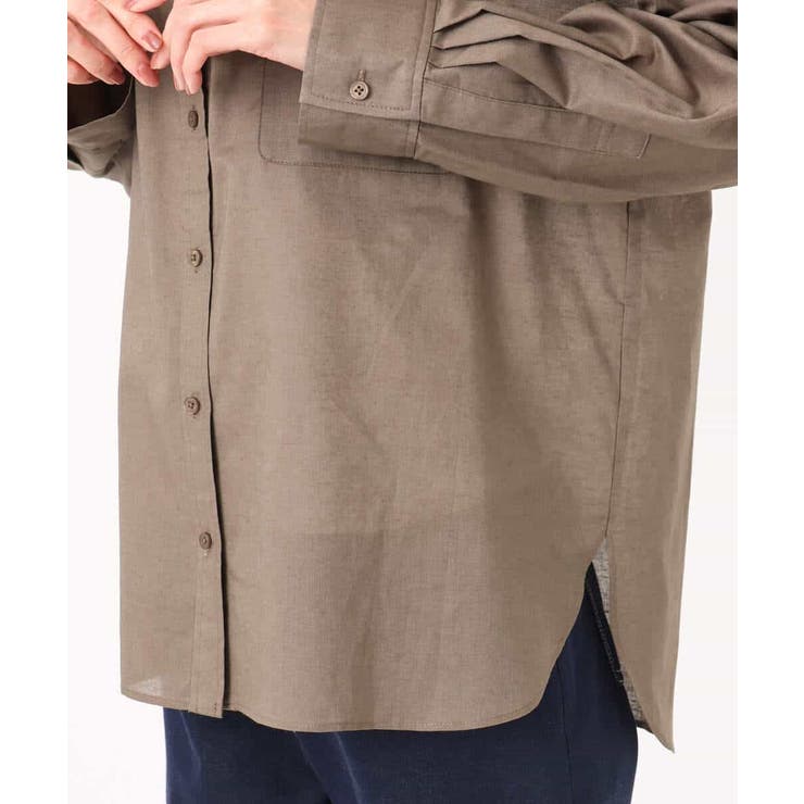 リネン混カラーシャツブラウス/接触冷感/洗える | MK MICHEL KLEIN | 詳細画像30 