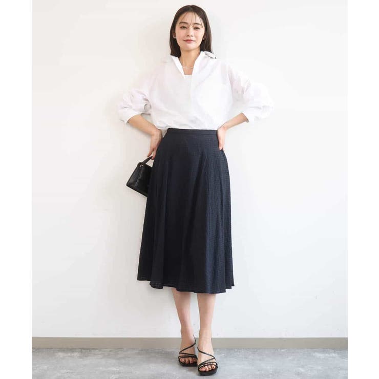 リネン混カラーシャツブラウス/接触冷感/洗える | MK MICHEL KLEIN | 詳細画像6 