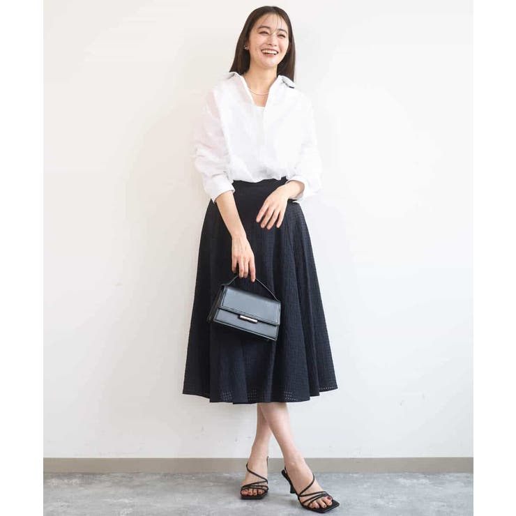 リネン混カラーシャツブラウス/接触冷感/洗える | MK MICHEL KLEIN | 詳細画像7 