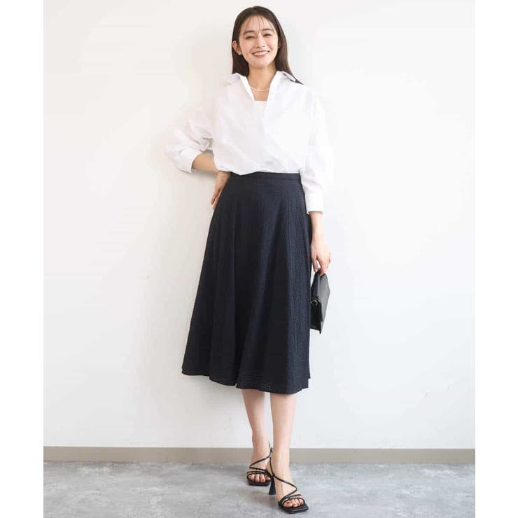 リネン混カラーシャツブラウス/接触冷感/洗える | MK MICHEL KLEIN | 詳細画像8 