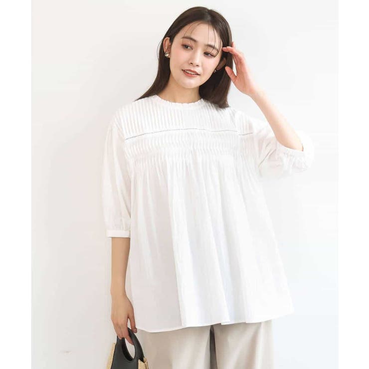 コットンピンタックチュニックブラウス/洗える | MK MICHEL KLEIN | 詳細画像2 