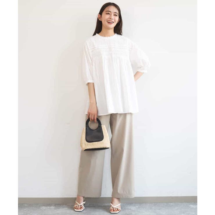 コットンピンタックチュニックブラウス/洗える | MK MICHEL KLEIN | 詳細画像4 