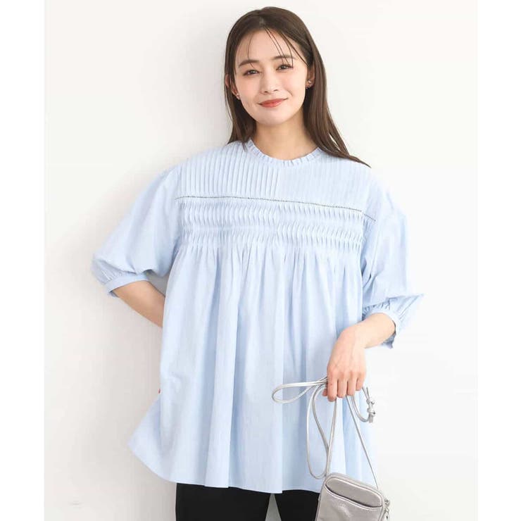 コットンピンタックチュニックブラウス/洗える | MK MICHEL KLEIN | 詳細画像6 