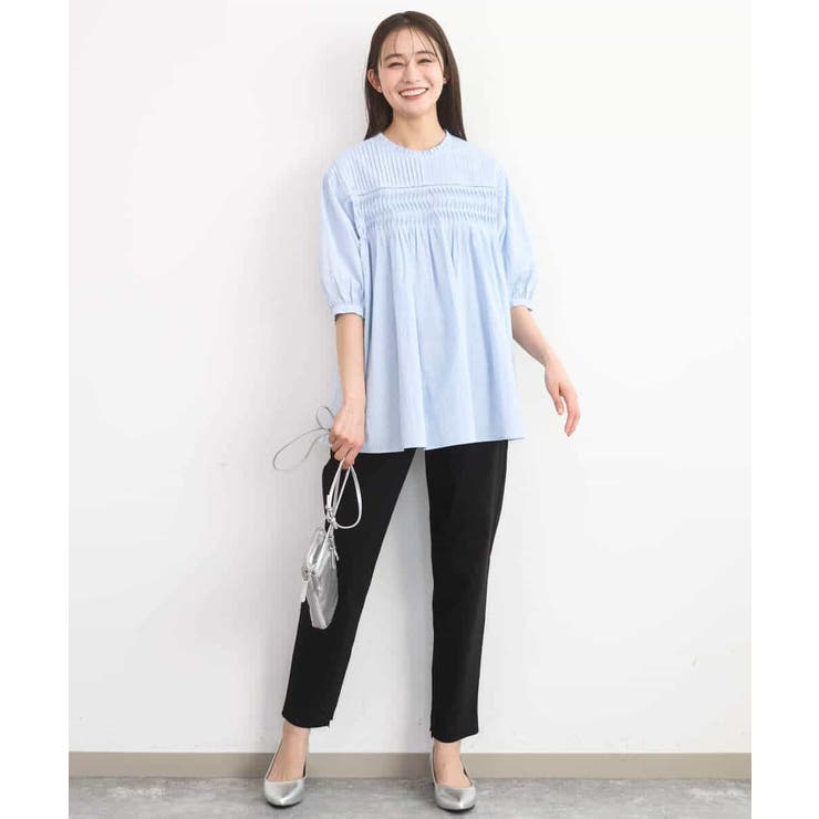 コットンピンタックチュニックブラウス/洗える | MK MICHEL KLEIN | 詳細画像7 