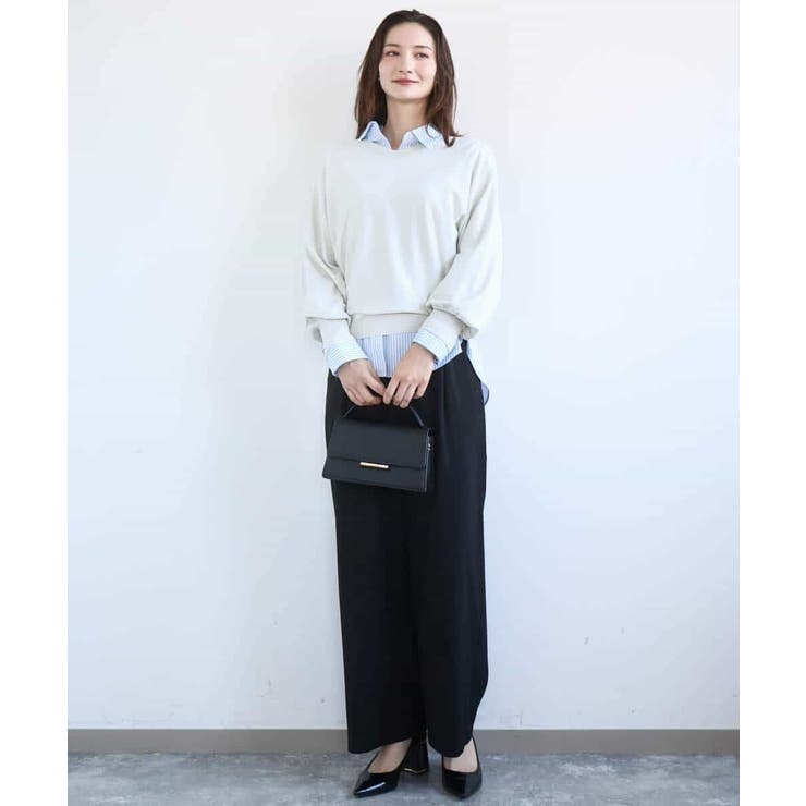 コットン混ベーシックシャツ（ストライプ）/接触冷感/防シワ/洗える | MK MICHEL KLEIN | 詳細画像6 