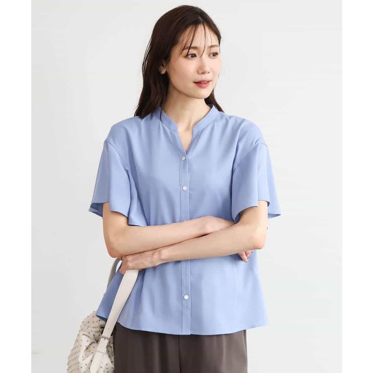 [接触冷感/洗える]フリルスリーブブラウス | MK MICHEL KLEIN | 詳細画像9 