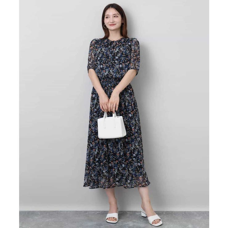 フラワードットプリントシフォンブラウス/洗える | MK MICHEL KLEIN | 詳細画像10 