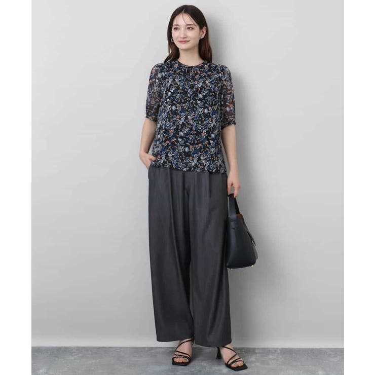 フラワードットプリントシフォンブラウス/洗える | MK MICHEL KLEIN | 詳細画像14 