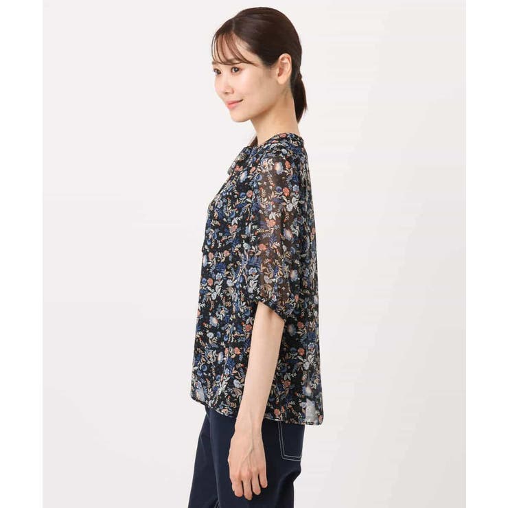 フラワードットプリントシフォンブラウス/洗える | MK MICHEL KLEIN | 詳細画像17 