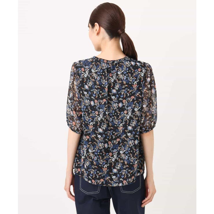 フラワードットプリントシフォンブラウス/洗える | MK MICHEL KLEIN | 詳細画像18 