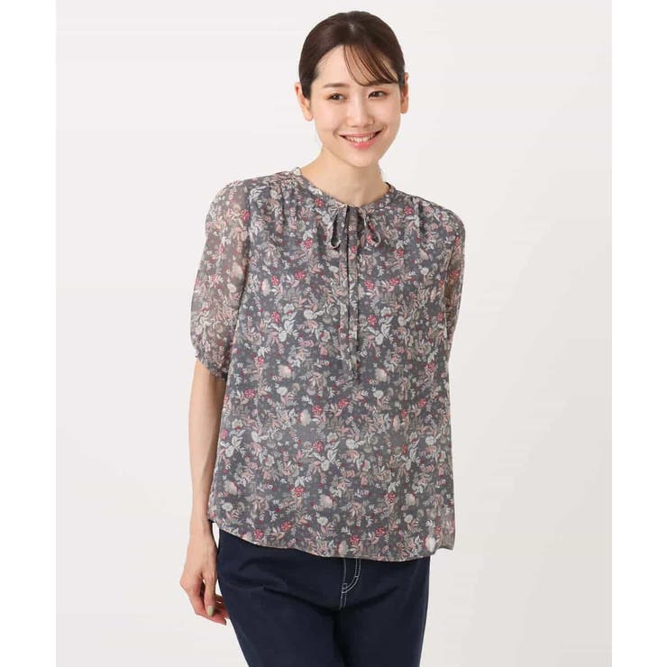 フラワードットプリントシフォンブラウス/洗える | MK MICHEL KLEIN | 詳細画像24 