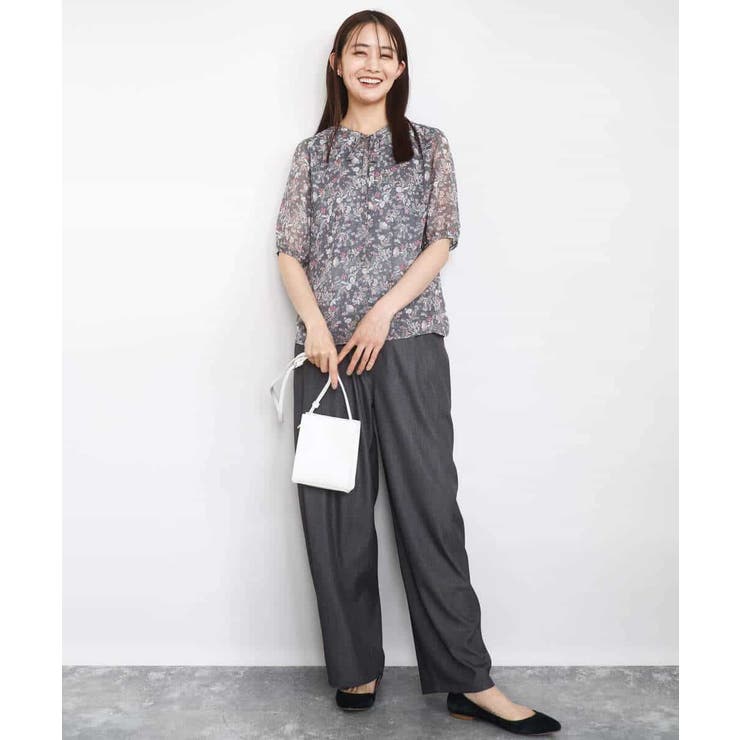 フラワードットプリントシフォンブラウス/洗える | MK MICHEL KLEIN | 詳細画像8 