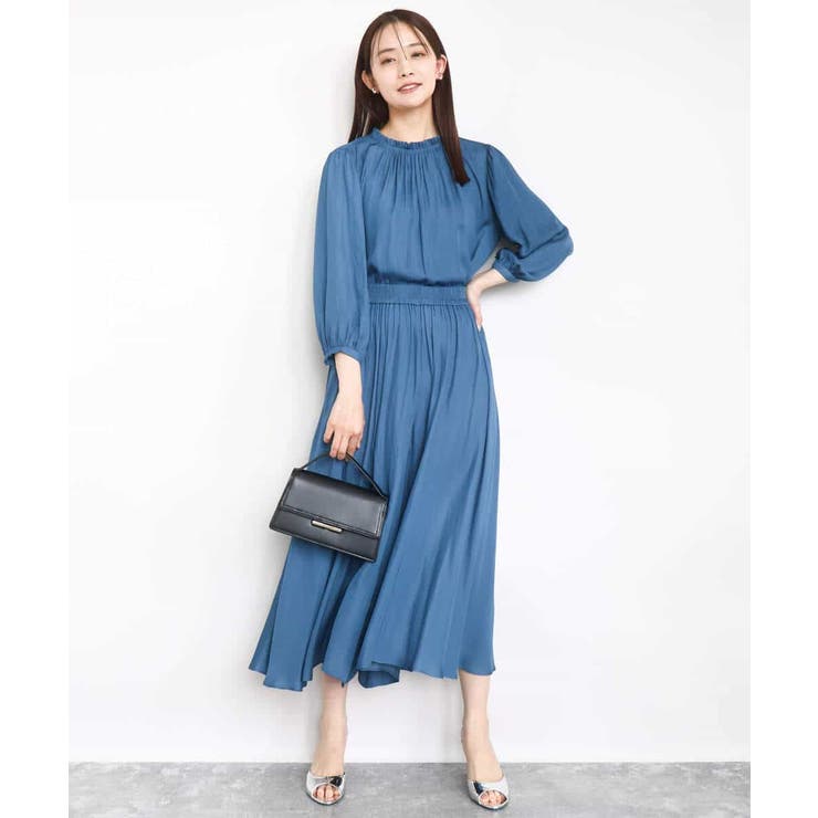 フリルギャザーネックサテンブラウス/接触冷感/洗える | MK MICHEL KLEIN | 詳細画像14 