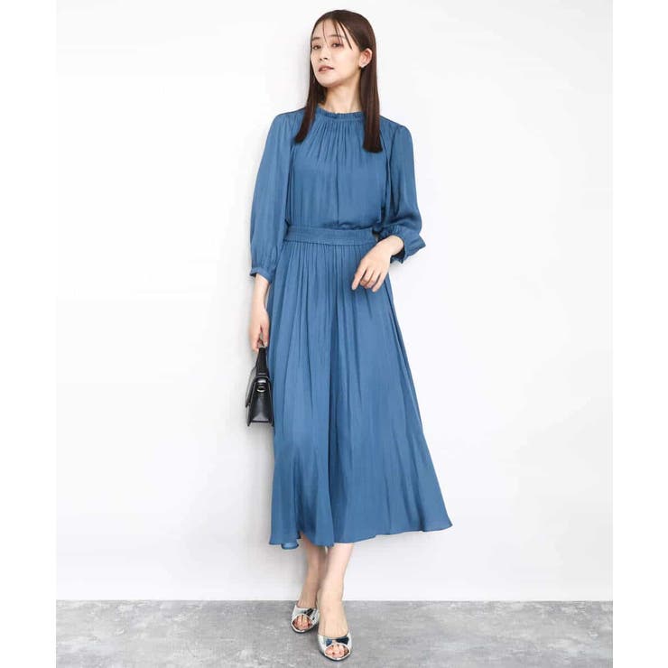 フリルギャザーネックサテンブラウス/接触冷感/洗える | MK MICHEL KLEIN | 詳細画像15 