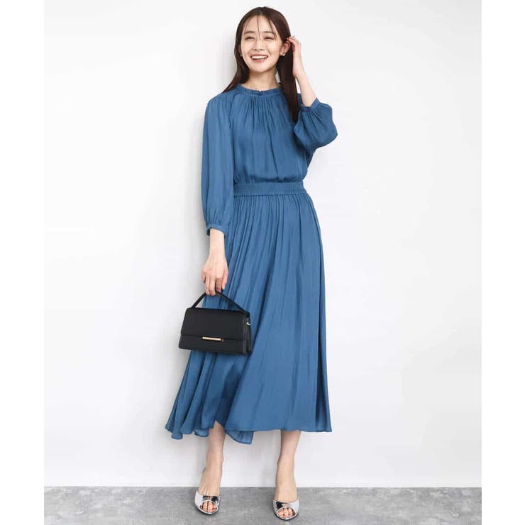 フリルギャザーネックサテンブラウス/接触冷感/洗える | MK MICHEL KLEIN | 詳細画像16 