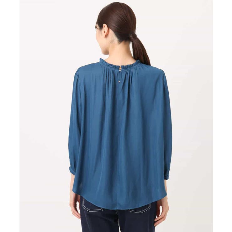 フリルギャザーネックサテンブラウス/接触冷感/洗える | MK MICHEL KLEIN | 詳細画像19 