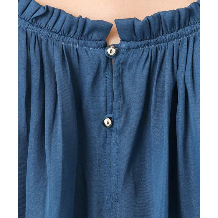 フリルギャザーネックサテンブラウス/接触冷感/洗える | MK MICHEL KLEIN | 詳細画像21 