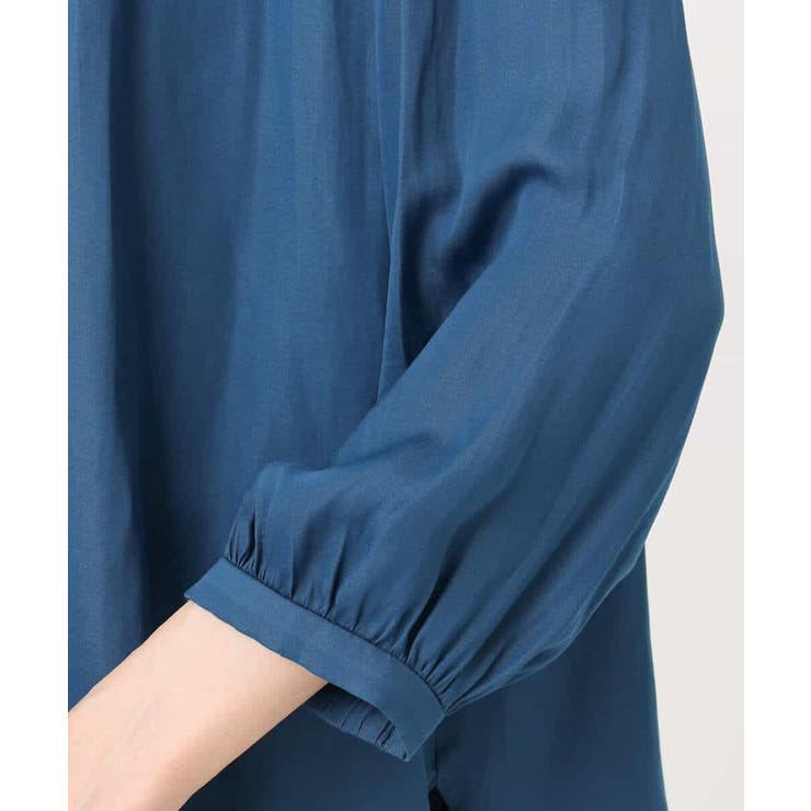 フリルギャザーネックサテンブラウス/接触冷感/洗える | MK MICHEL KLEIN | 詳細画像22 