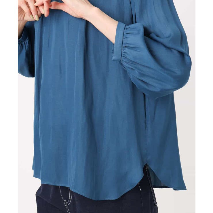 フリルギャザーネックサテンブラウス/接触冷感/洗える | MK MICHEL KLEIN | 詳細画像23 