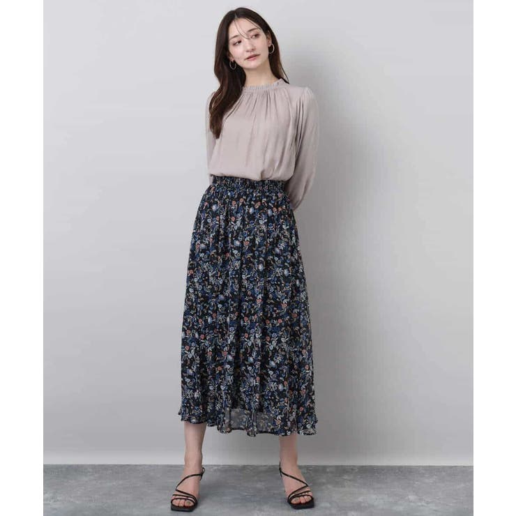 フリルギャザーネックサテンブラウス/接触冷感/洗える | MK MICHEL KLEIN | 詳細画像3 