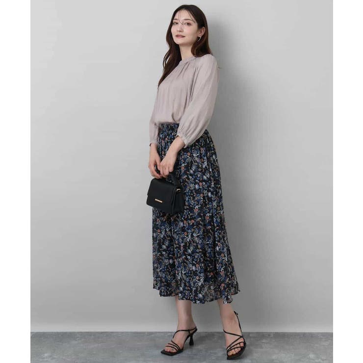 フリルギャザーネックサテンブラウス/接触冷感/洗える | MK MICHEL KLEIN | 詳細画像5 