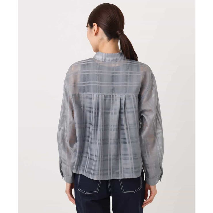 シアードビーチェックシャツブラウス/洗える | MK MICHEL KLEIN | 詳細画像13 