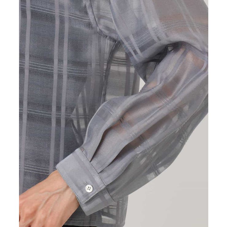 シアードビーチェックシャツブラウス/洗える | MK MICHEL KLEIN | 詳細画像16 