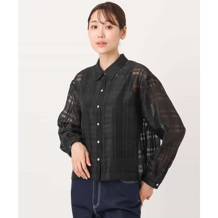 シアードビーチェックシャツブラウス/洗える | MK MICHEL KLEIN | 詳細画像19 