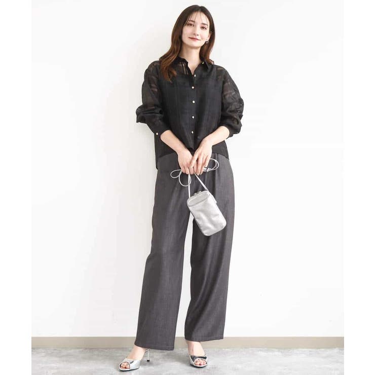 シアードビーチェックシャツブラウス/洗える | MK MICHEL KLEIN | 詳細画像3 