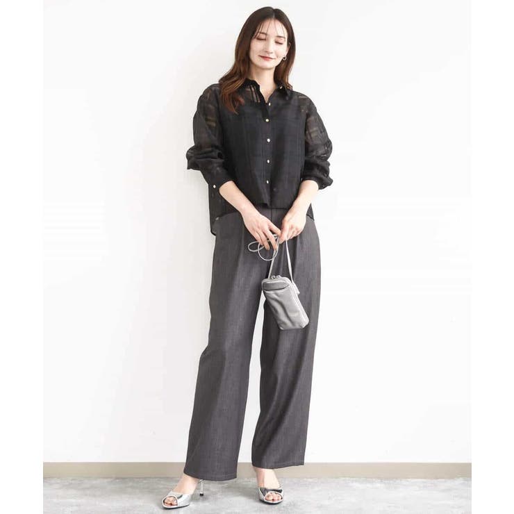 シアードビーチェックシャツブラウス/洗える | MK MICHEL KLEIN | 詳細画像4 