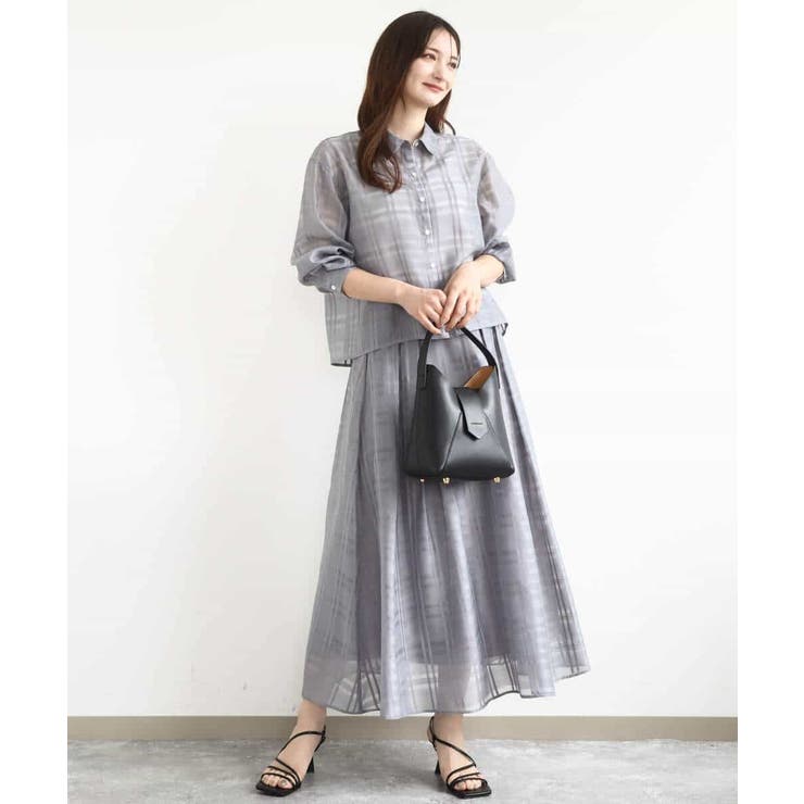 シアードビーチェックシャツブラウス/洗える | MK MICHEL KLEIN | 詳細画像9 